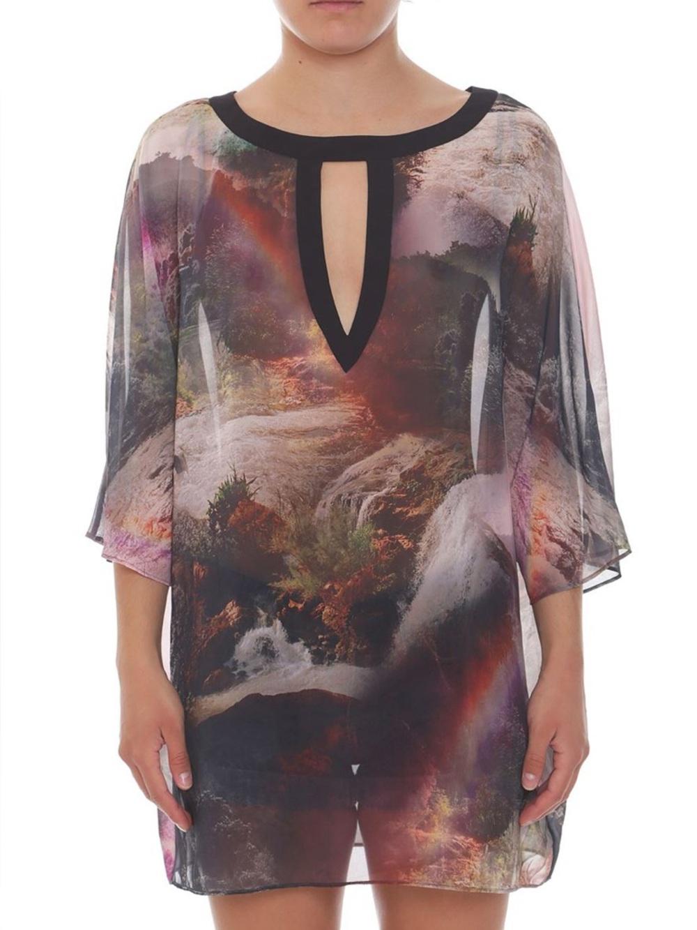 ted baker sheer loose fit tunic dress top summer beach pool cover up